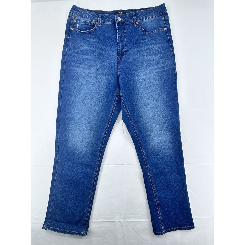 Frye Women's Med Wash High Rise Straight 5 Pocket Stretch Jeans Size 12/31